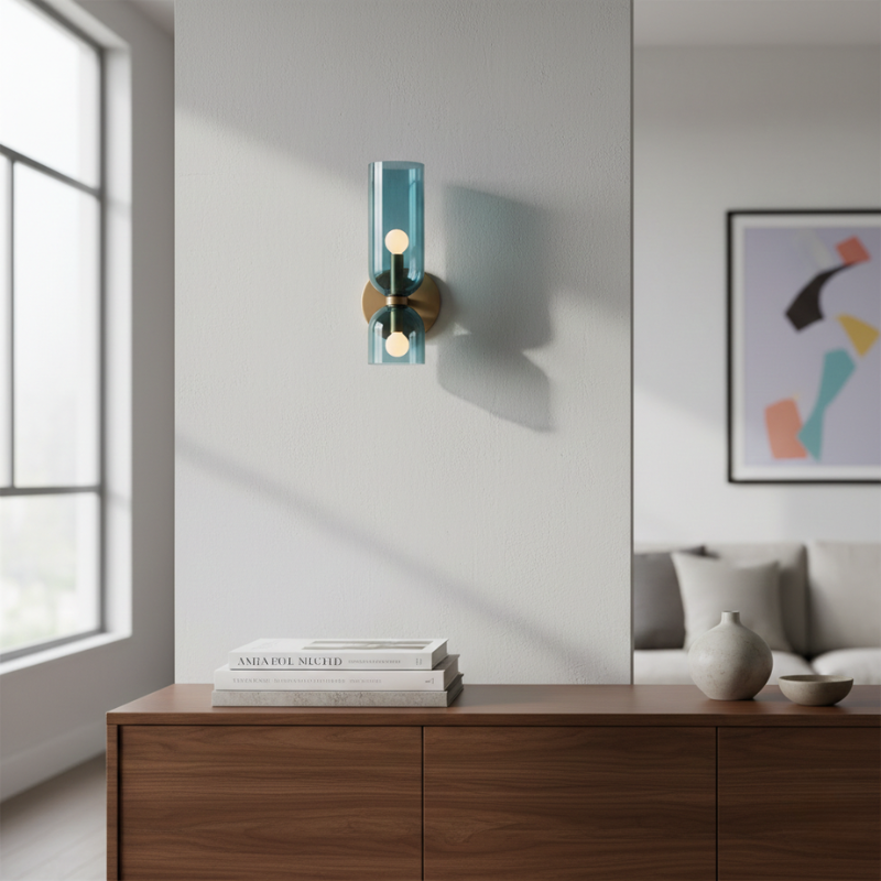 Velora | Double Wall Light LED Glass Sconce Indoor Lighting