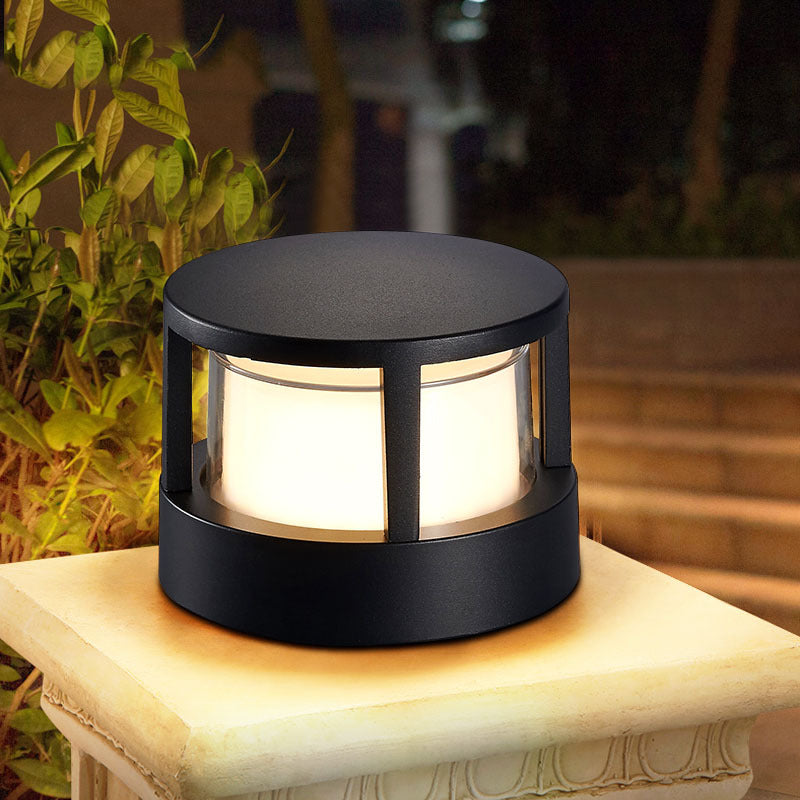 Kairo | Black LED Cylinder Ground Light Hardwired Outdoor Lights