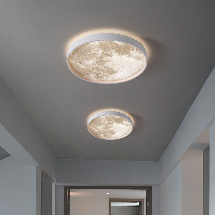 Nysera | Moon Round LED Flush Mount Ceiling Light with Frame