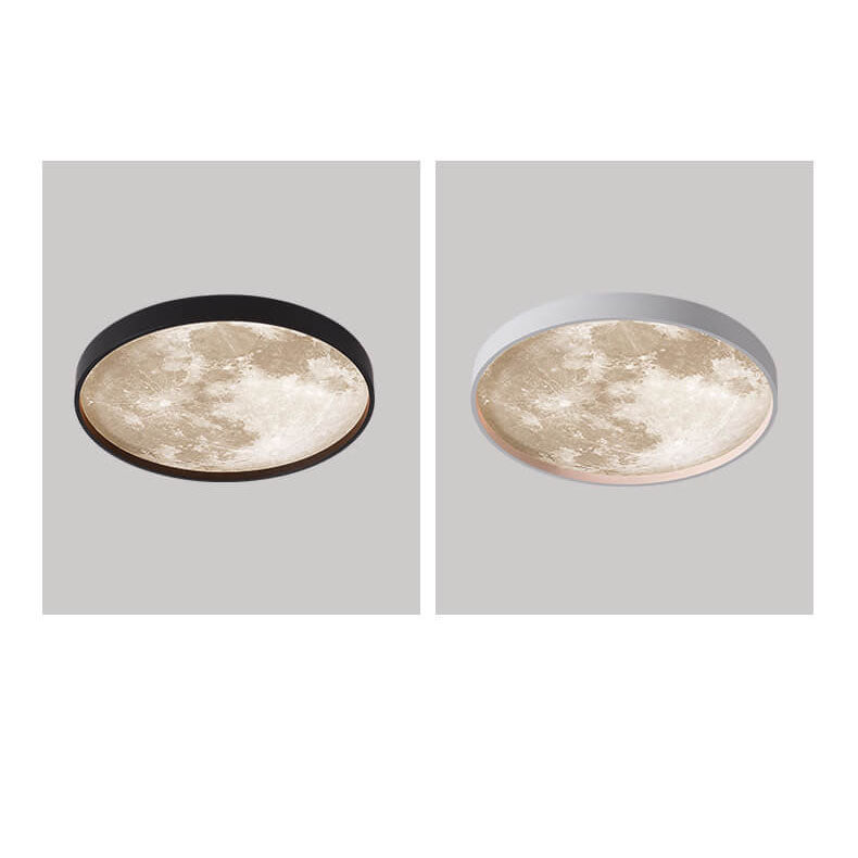 Nysera | Moon Round LED Flush Mount Ceiling Light with Frame