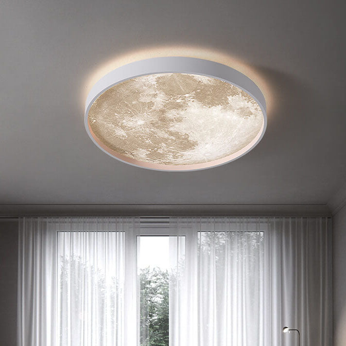 Nysera | Moon Round LED Flush Mount Ceiling Light with Frame