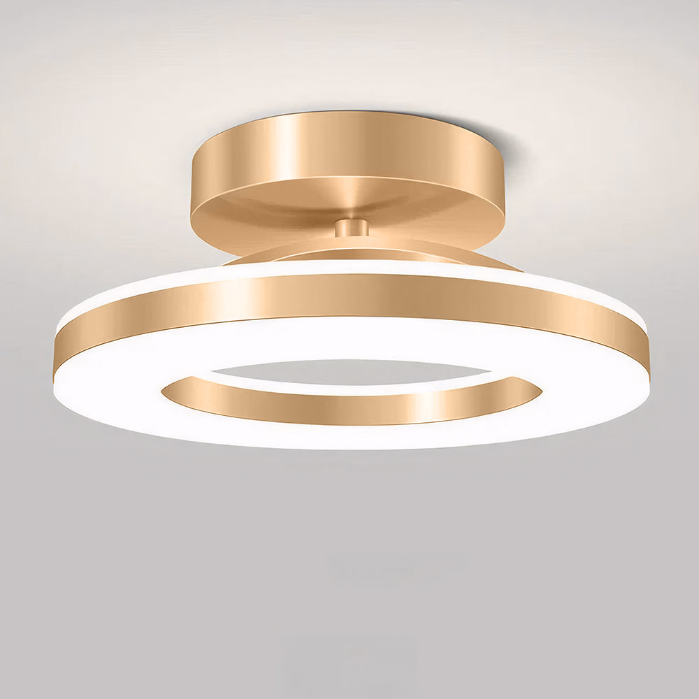 Lyra | Ceiling Light Gold Iron LED Flush Mount for Hallway and Entryway