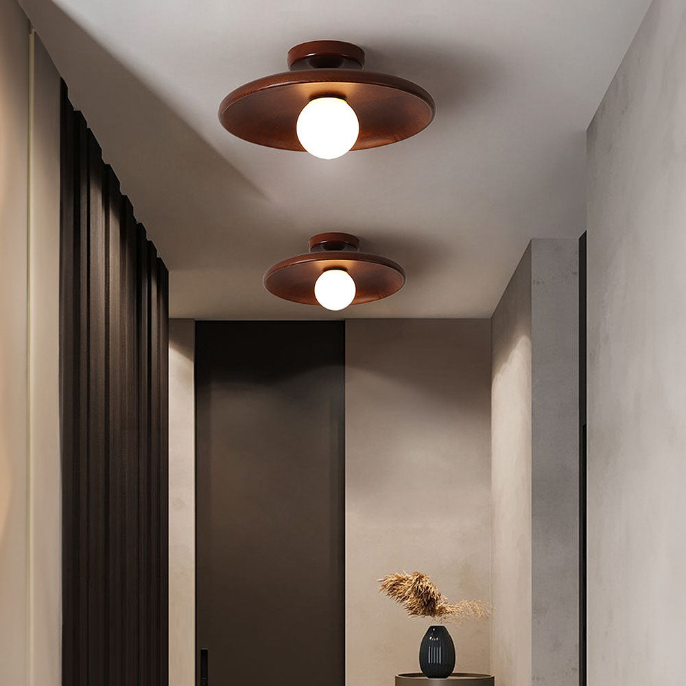 Aurora | Semi Flush Mount Ceiling Light, Wooden Design