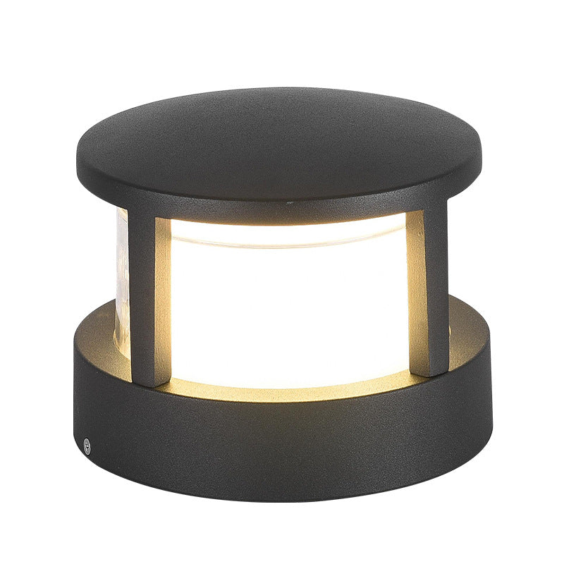 Kairo | Black LED Cylinder Ground Light Hardwired Outdoor Lights