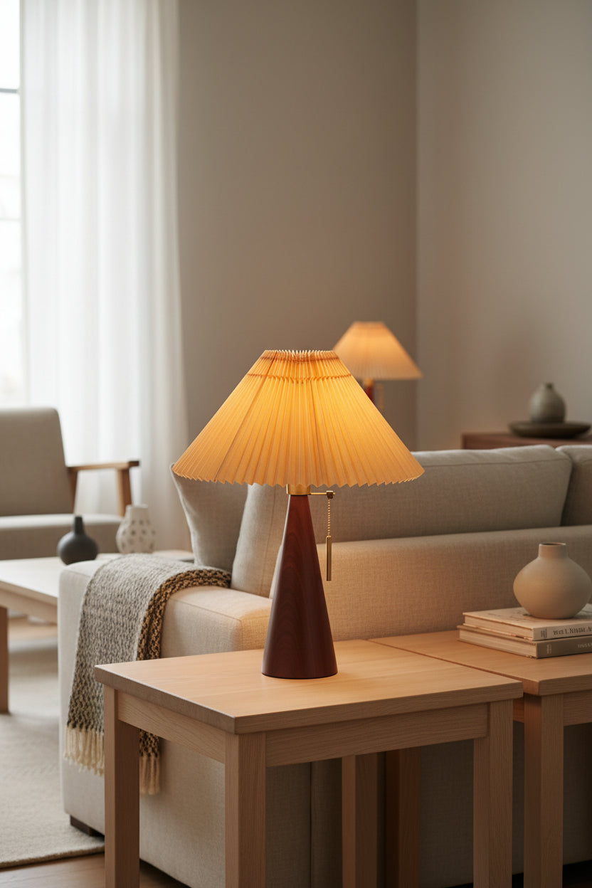 Xavi | Pleated LED Japandi Table Lamp