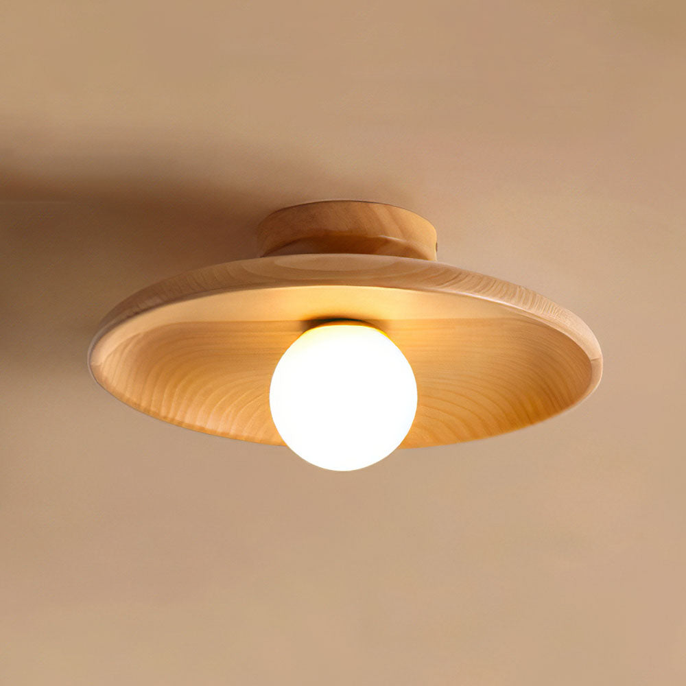 Aurora | Semi Flush Mount Ceiling Light, Wooden Design