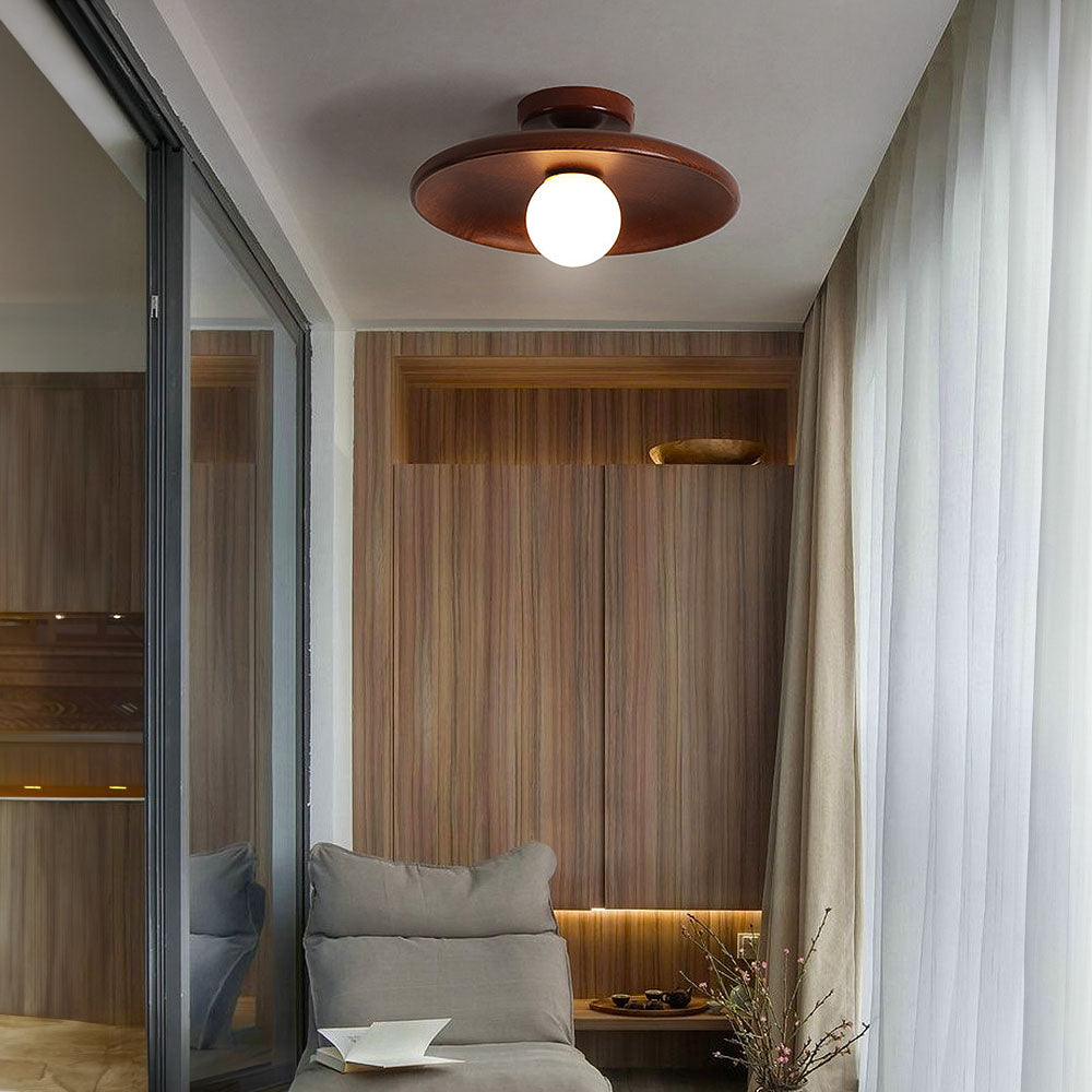 Aurora | Semi Flush Mount Ceiling Light, Wooden Design