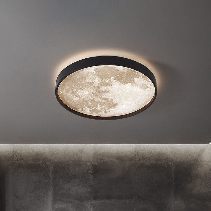Nysera | Moon Round LED Flush Mount Ceiling Light with Frame