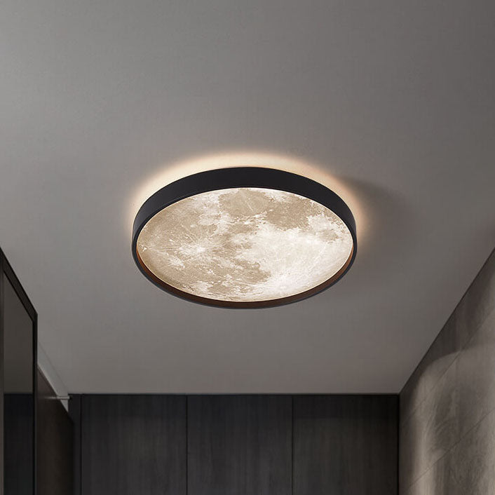 Nysera | Moon Round LED Flush Mount Ceiling Light with Frame