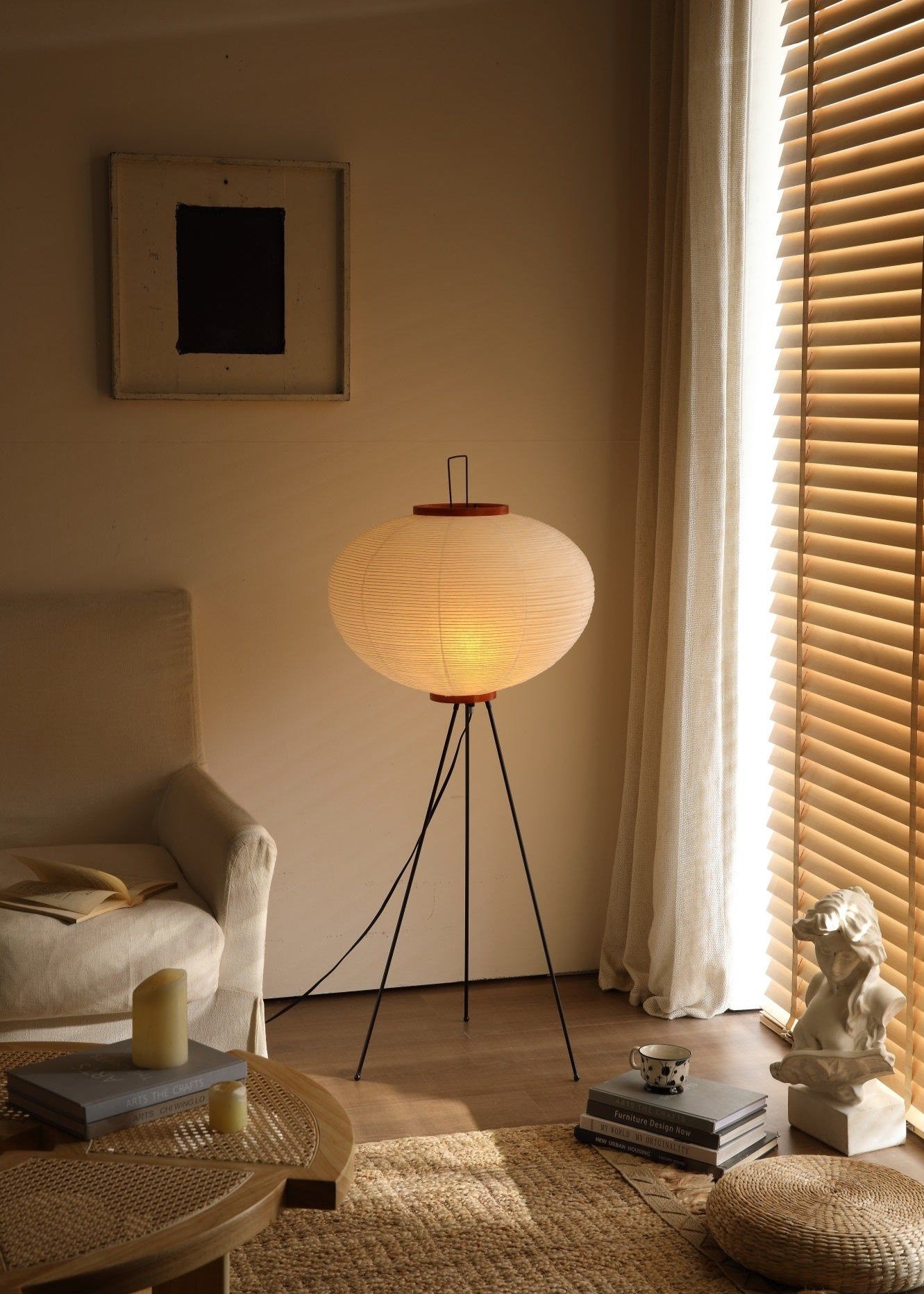 Jaxen | Classic Paper Floor Lamp Lighting for Bedroom or Lounge