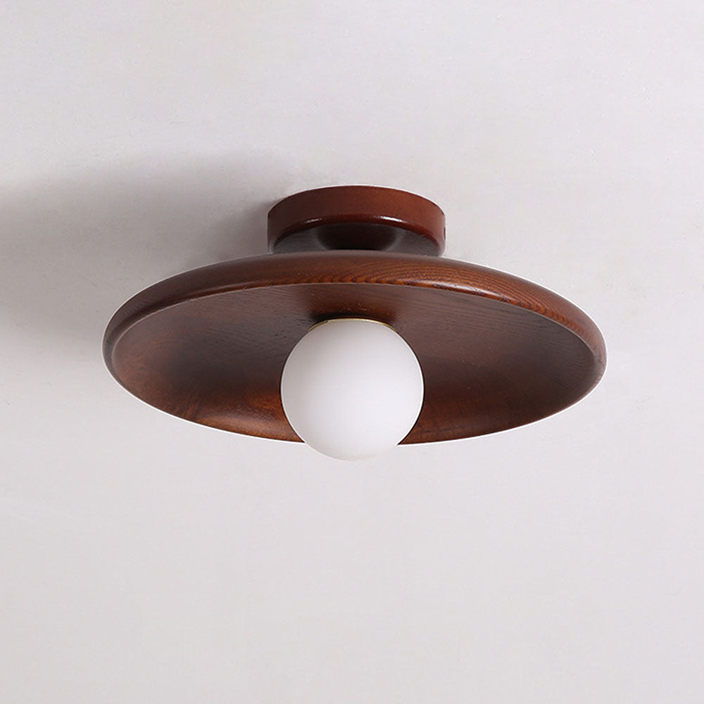 Aurora | Semi Flush Mount Ceiling Light, Wooden Design