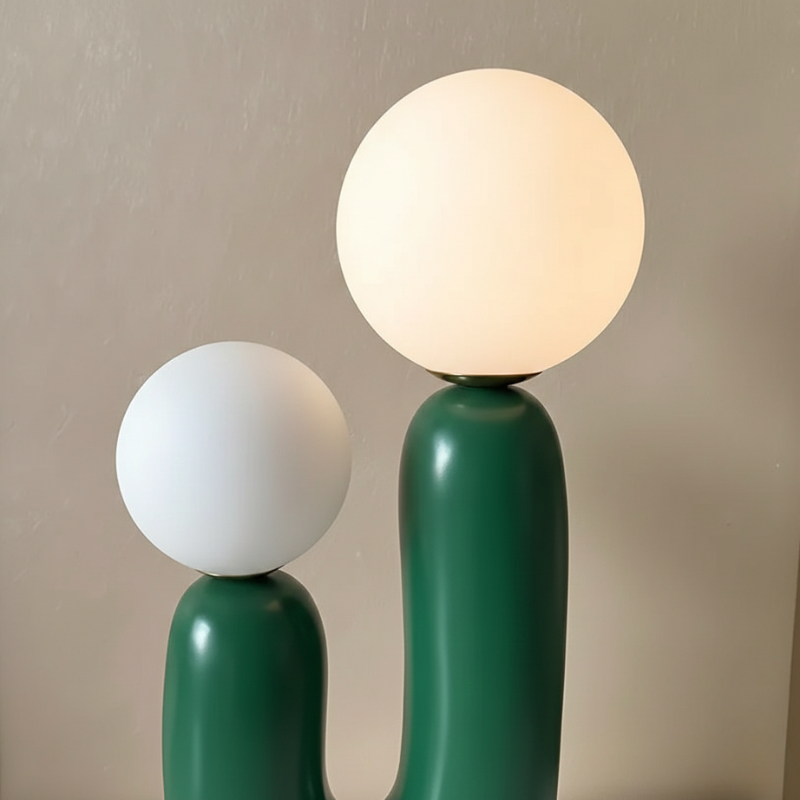 Zavira | Modern Streamlined Glass Globe Table Lamp for Bedroom