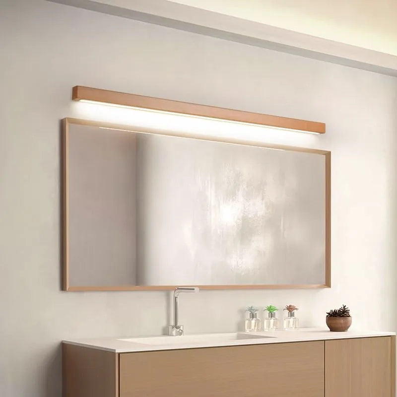 Luna Wooden Vanity Light – Linear Mirror Light