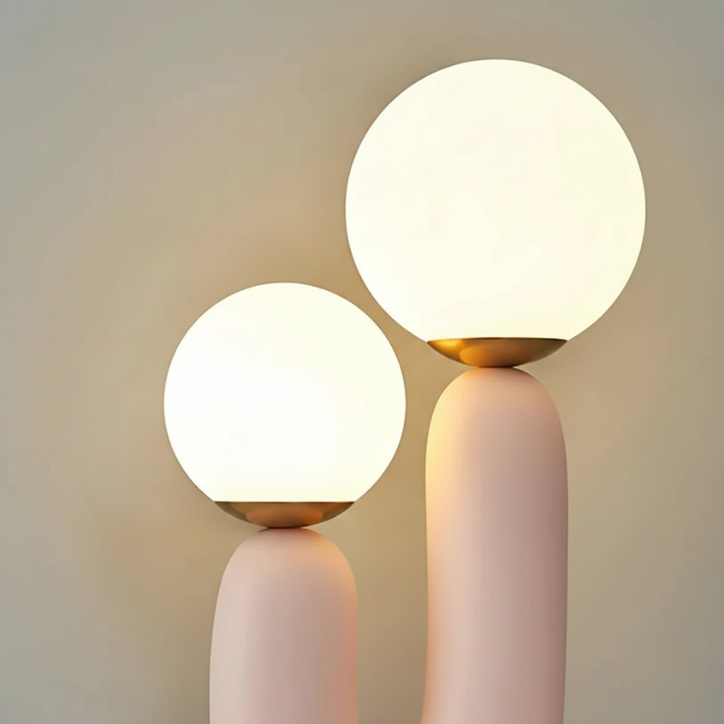 Zavira | Modern Streamlined Glass Globe Table Lamp for Bedroom