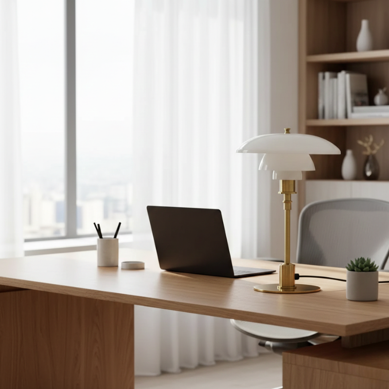 Orluna | Copper Base Art Deco Modern Desk Lamp for Office Lighting