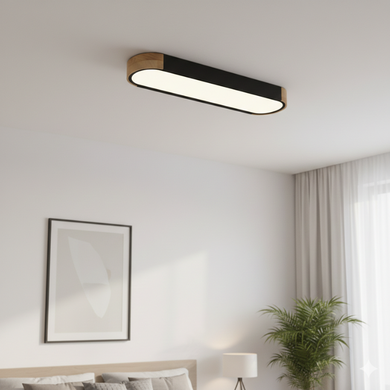 Sylvan | Oval Ceiling Flush Mount LED Wood Accent for Living Room
