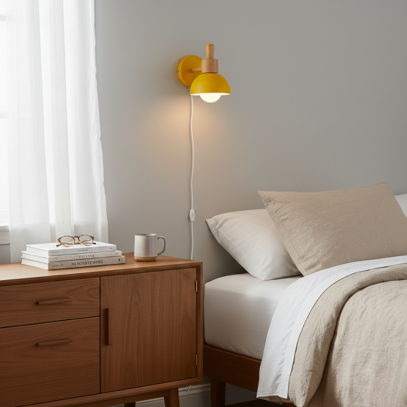 Marcelline | Plug-In LED Wall Sconce for Bedroom and Living Room