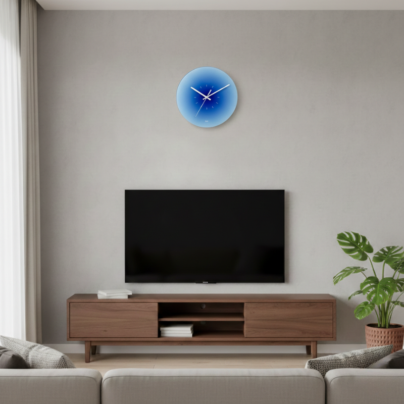 Lucienne | Sleek Contemporary Transparent Glass Wall Clock