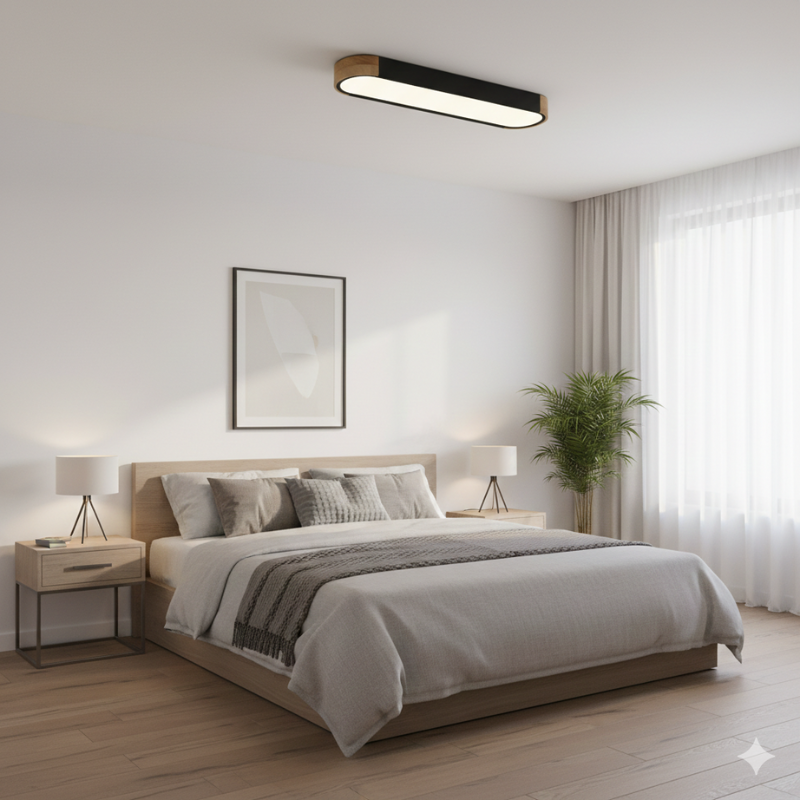 Sylvan | Oval Ceiling Flush Mount LED Wood Accent for Living Room
