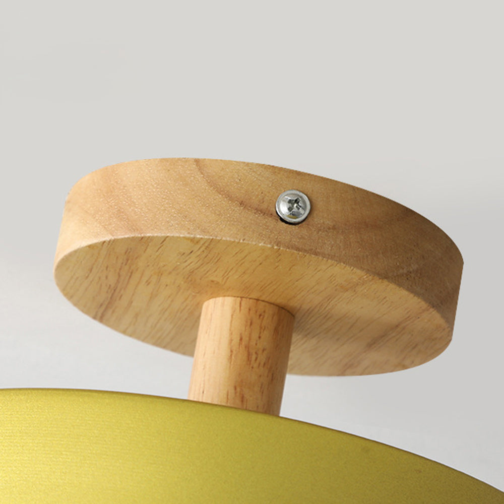 Nova | LED Scandinavian Flush Mount Ceiling Light, Wooden Ceiling Base