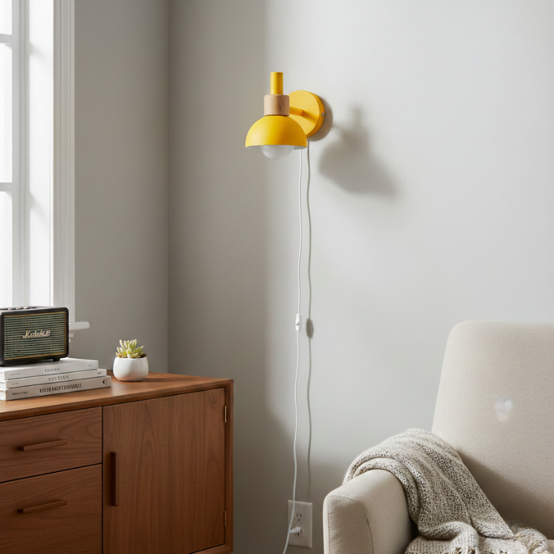 Marcelline | Plug-In LED Wall Sconce for Bedroom and Living Room