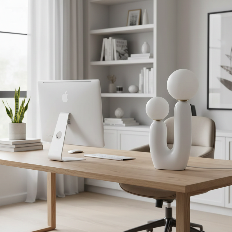 Zavira | Modern Streamlined Glass Globe Table Lamp for Bedroom