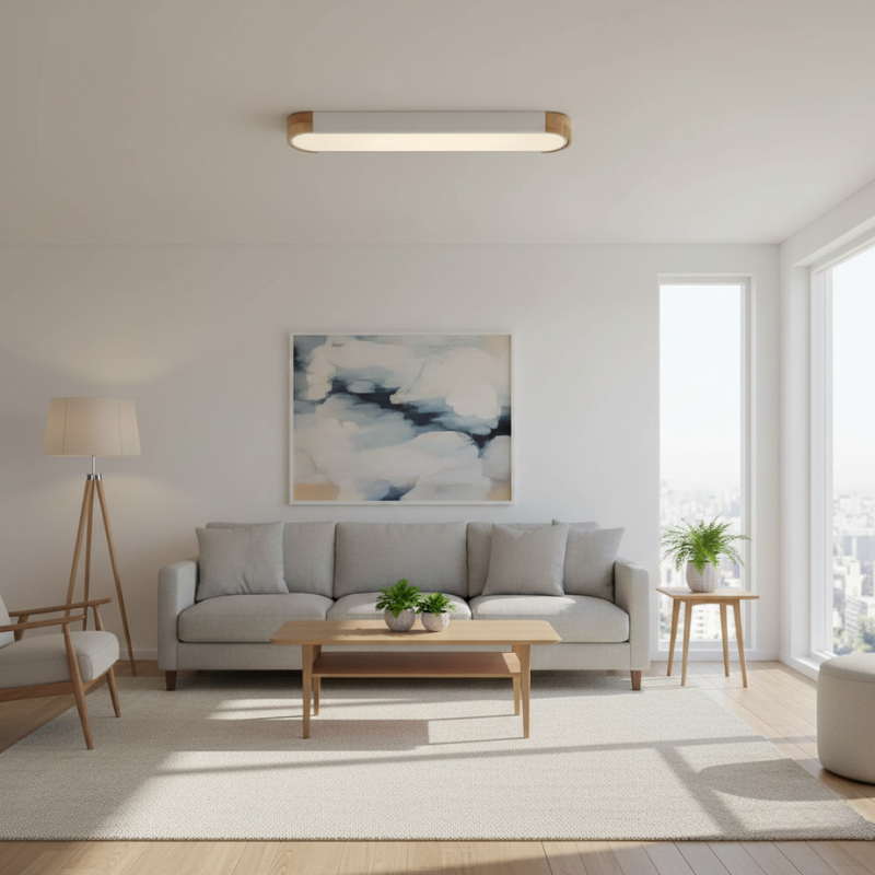 Sylvan | Oval Ceiling Flush Mount LED Wood Accent for Living Room