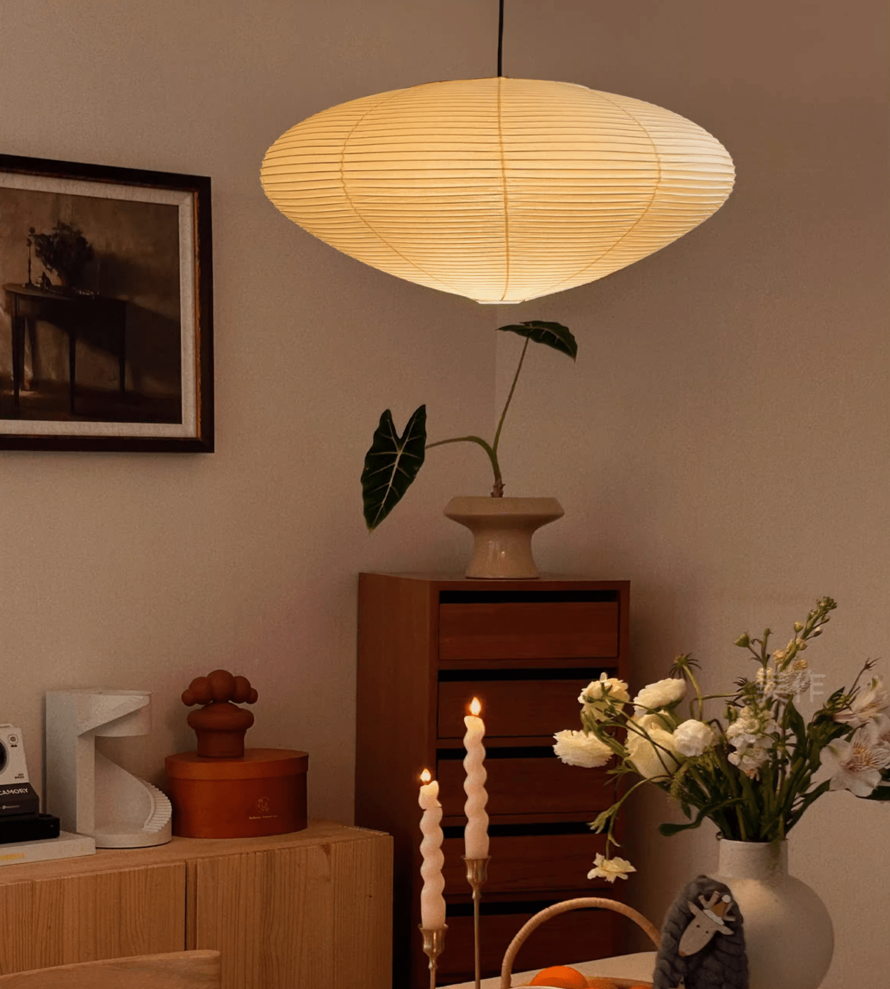 Zephyra | Japanese-Style Handcrafted Pendant Light for Living Room