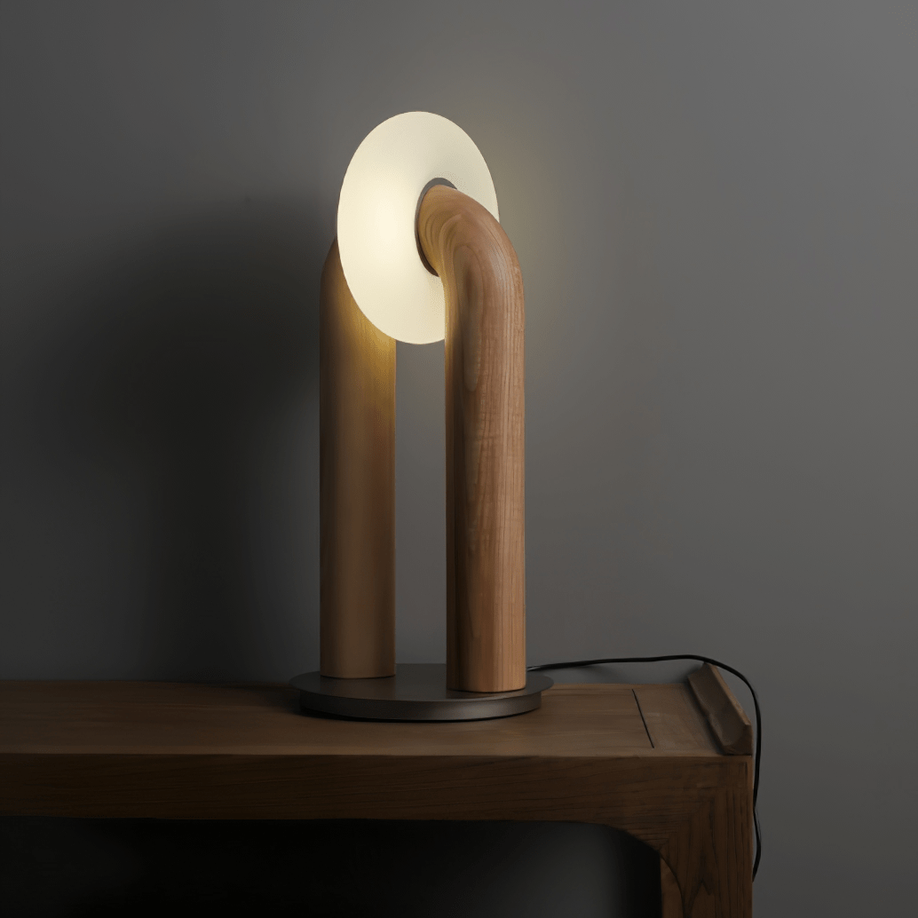 Alaric | Minimalist Modern Desk Lamp Integrated LED Wooden Arc