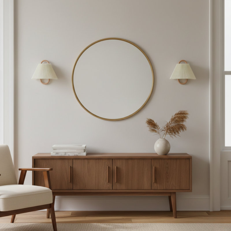 Sunniva | Semi-Circle 1-Light Wall Sconce for Bedroom