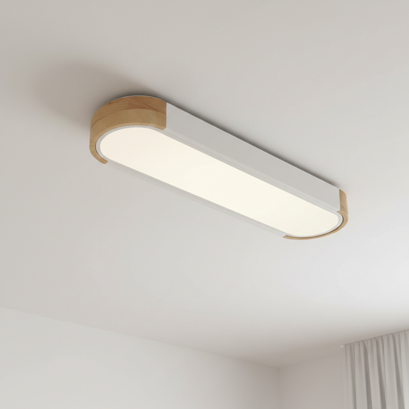 Sylvan | Oval Ceiling Flush Mount LED Wood Accent for Living Room