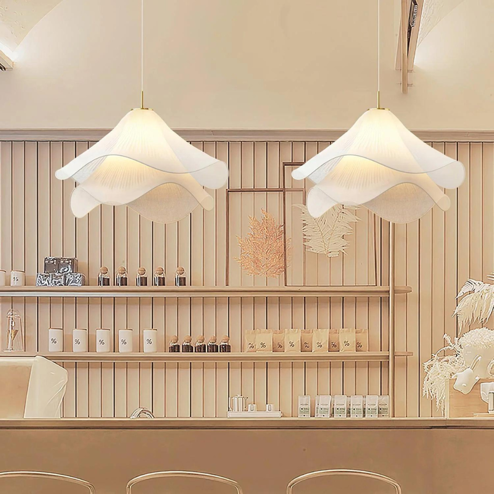 Sora | Japandi Fabric Pendant Light, Dimmable