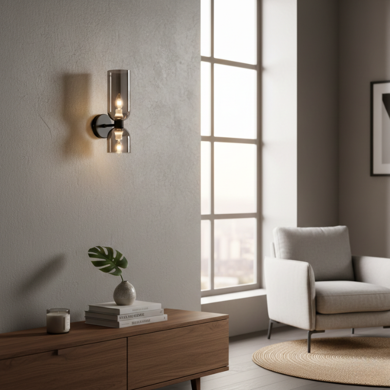 Velora | Double Wall Light LED Glass Sconce Indoor Lighting