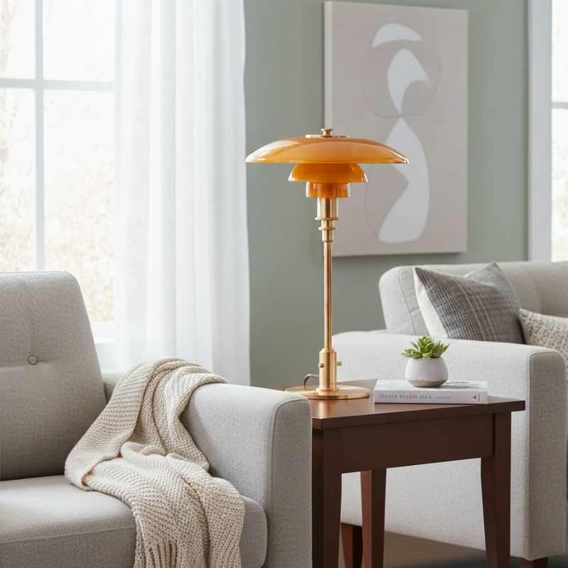 Orluna | Copper Base Art Deco Modern Desk Lamp for Office Lighting