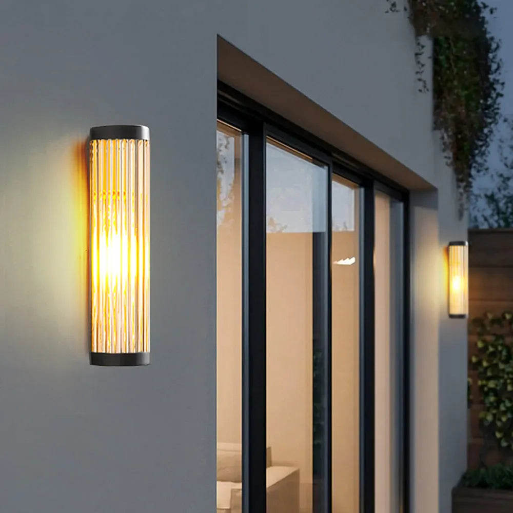Angad | Outdoor Wall Lamp, Metal/Glass