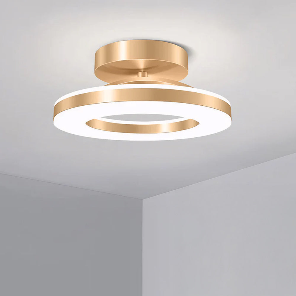 Lyra | Ceiling Light Gold Iron LED Flush Mount for Hallway and Entryway