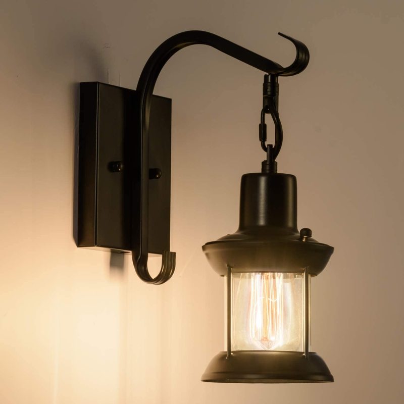 Beam | Retro Wall Sconce – Black Metal Indoor Light Fixture