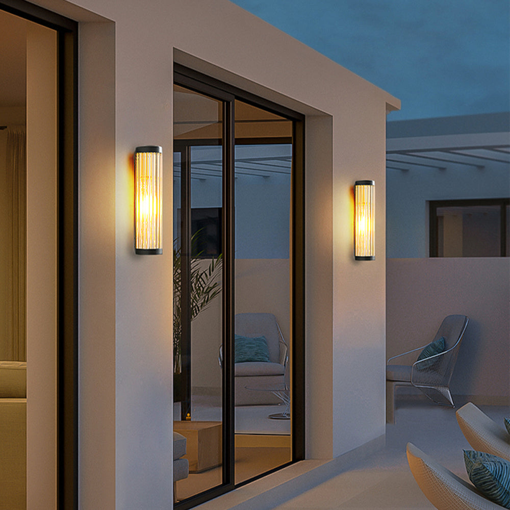 Angad | Outdoor Wall Lamp, Metal/Glass