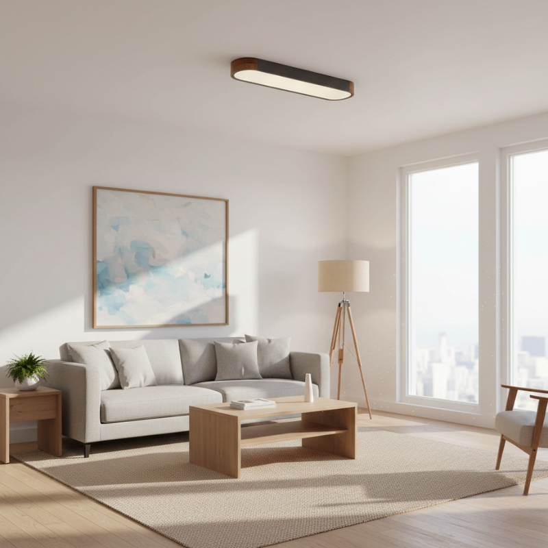 Sylvan | Oval Ceiling Flush Mount LED Wood Accent for Living Room
