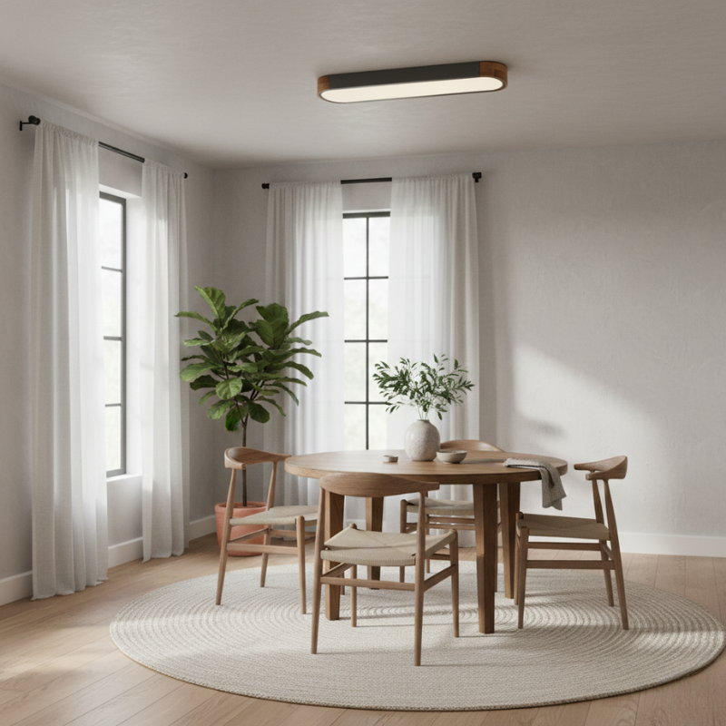 Sylvan | Oval Ceiling Flush Mount LED Wood Accent for Living Room