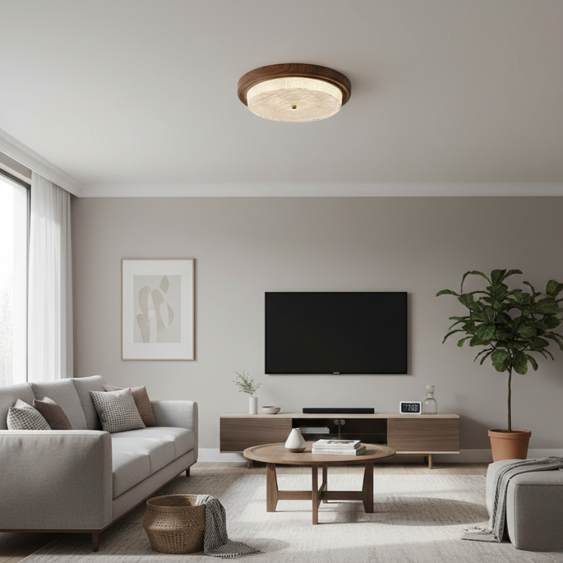 Oakwyn | Round Glass LED Ceiling Light Fixture