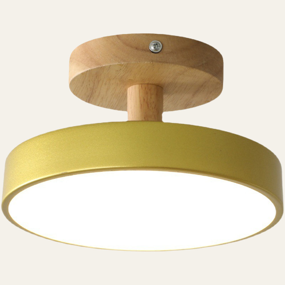 Nova | LED Scandinavian Flush Mount Ceiling Light, Wooden Ceiling Base