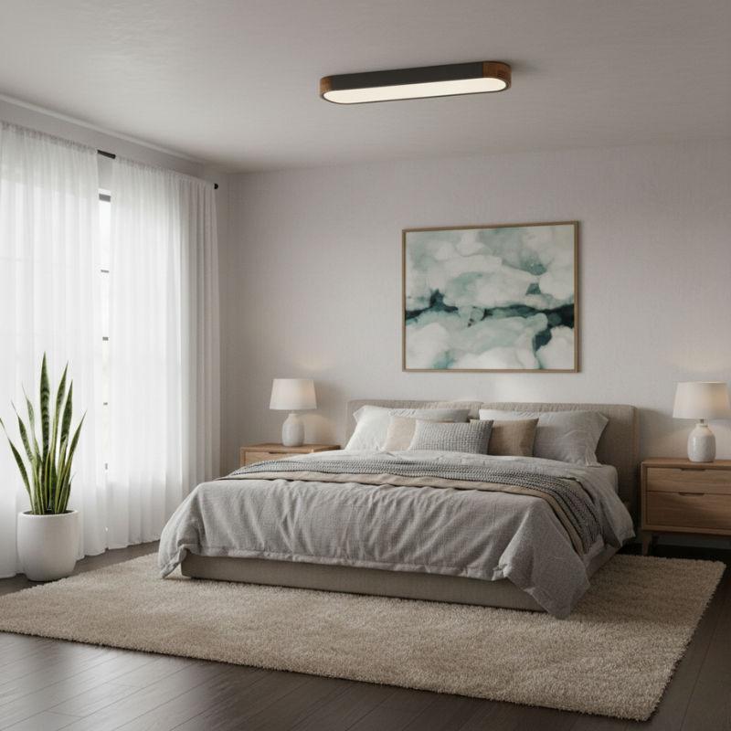 Sylvan | Oval Ceiling Flush Mount LED Wood Accent for Living Room