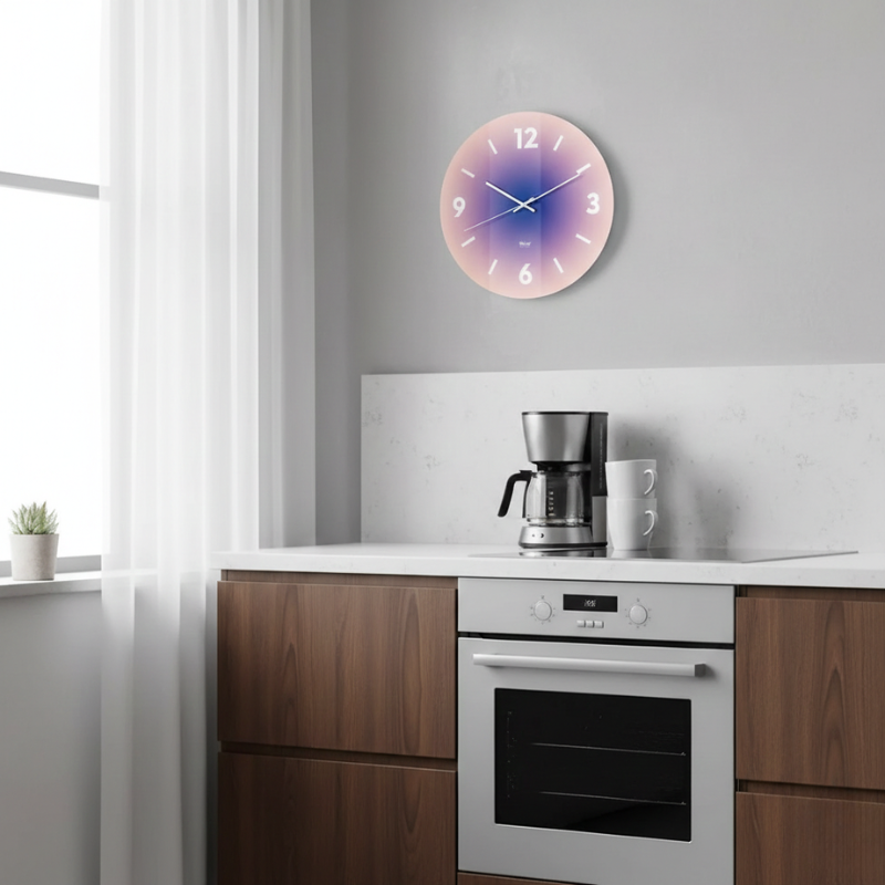 Lucienne | Sleek Contemporary Transparent Glass Wall Clock