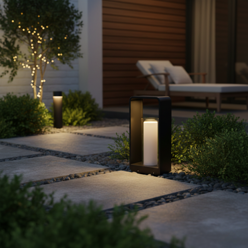 Duskara | Black LED Outdoor Landscape Light Square Frame for Patio & Garden