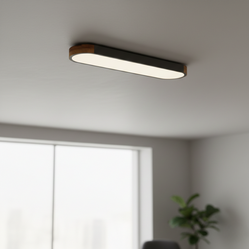Sylvan | Oval Ceiling Flush Mount LED Wood Accent for Living Room