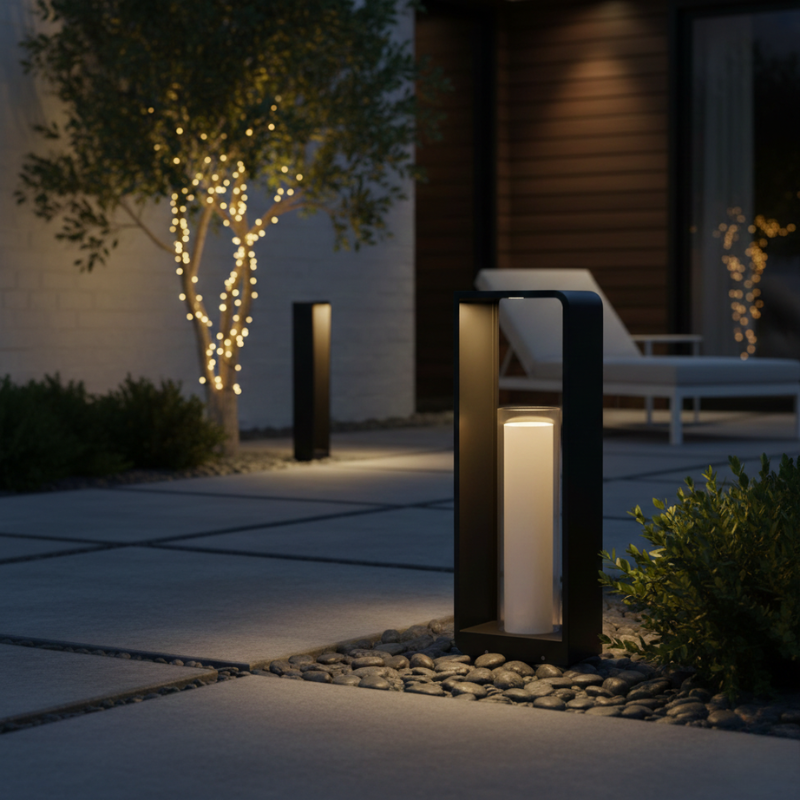 Duskara | Black LED Outdoor Landscape Light Square Frame for Patio & Garden