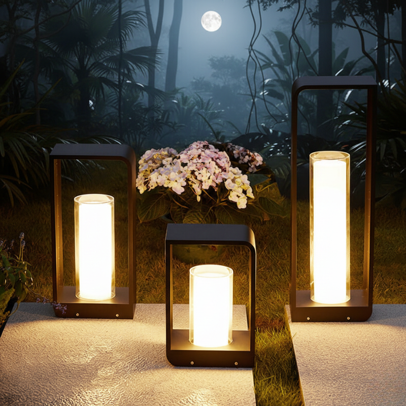 Duskara | Black LED Outdoor Landscape Light Square Frame for Patio & Garden