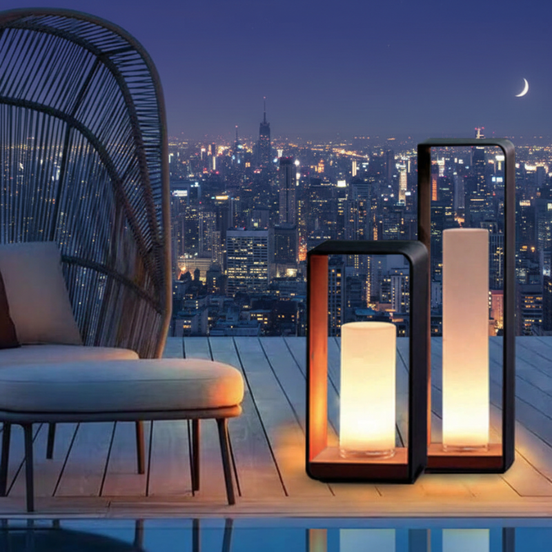 Duskara | Black LED Outdoor Landscape Light Square Frame for Patio & Garden