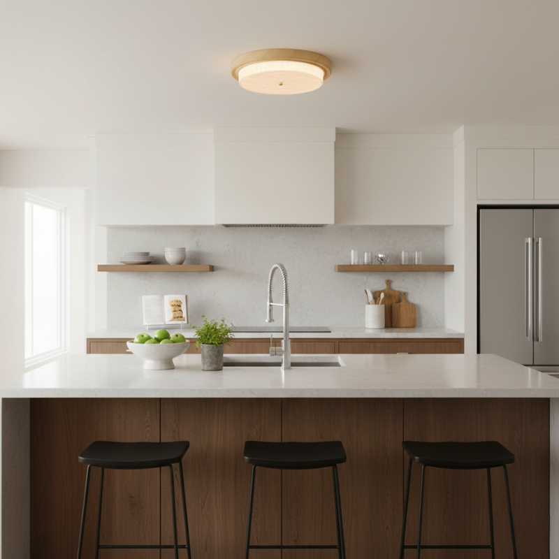 Oakwyn | Round Glass LED Ceiling Light Fixture